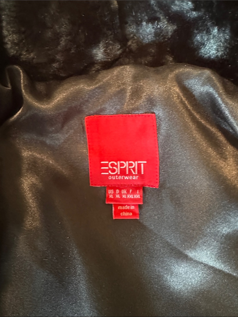 Esprit Black Faux Fur Coat - Women's Plush Button Coat - Picture 9 of 12